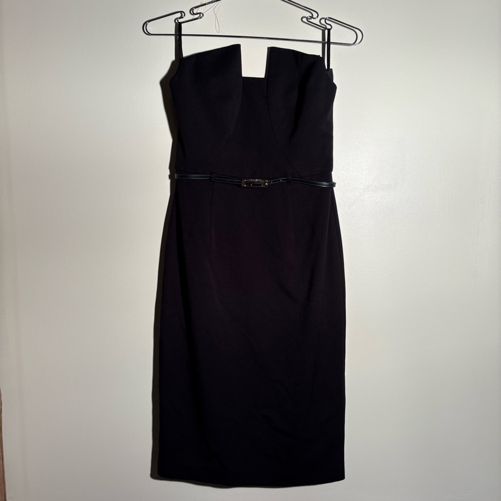 Black Halo Belted Cocktail Dress
